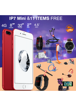 Unlimited 12 In 1 Bundle Offer, Babaosi IP7 Mini Smartphone, Universal Rotating Holder, Portable USB LED Lamp, Zipper Stereo Wired Earphones, Ring Holder, Headphone, Mobile holder, Macra watch, Yazol watch, Selfie stick, Mp3 player, Led band watch